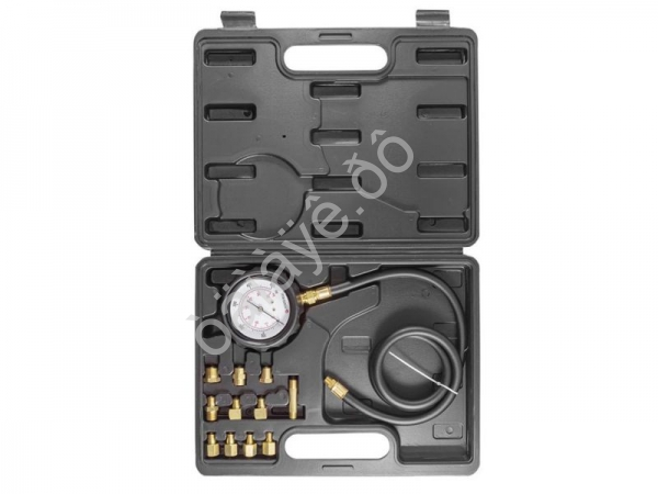 Тестер давления масла в комплекте с резьбовыми адаптерами переходниками 12пр., в кейсе Forsage
