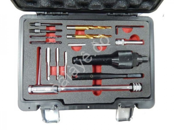 Набор инструментов для извлечения свечей накаливания и восстановления резьбы 16пр. 916GD  Forsage