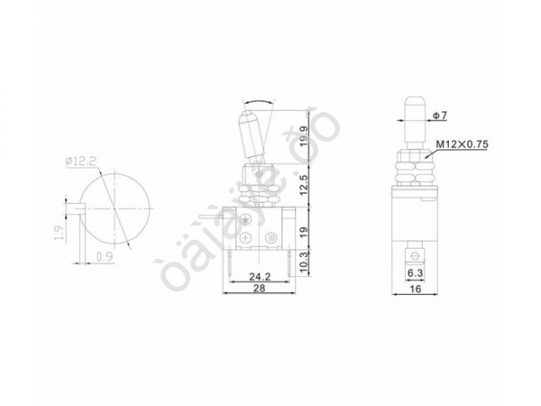 Тумблер 12V 20А (3c) ON-OFF однополюсный с зеленой LED подсветкой (ASW-07D) REXANT