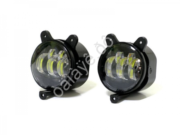 Противотум. фары диодные для Приоры 5 линз, бел+жёлт, 50Вт, 361-5, 2 реж.