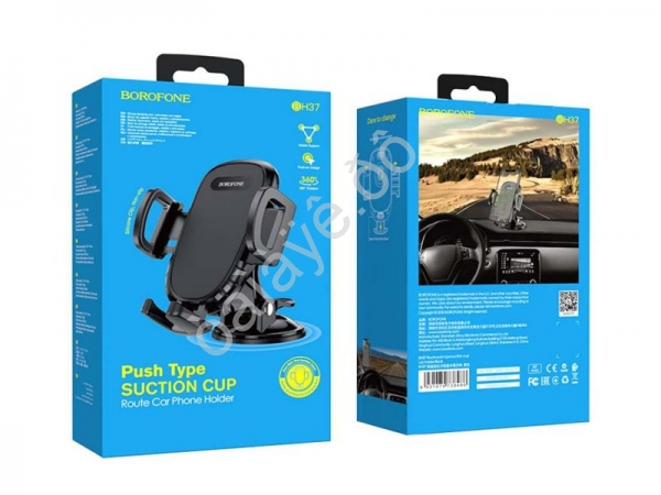 Держатель телефона магнитный на присоске, черный Borofone BH37