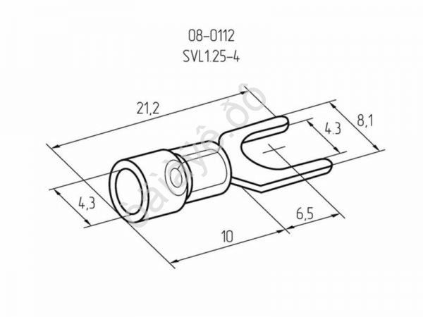 Клемма с изол. вилка REXANT НВИ=4,3мм 0,5-1,5мм SVL1.25-3 (100шт)