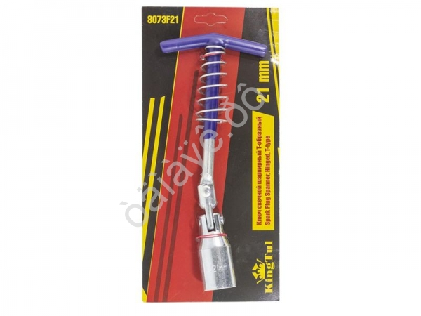 Ключ свечной шарнирный T-образный 21мм, на блистере KINGTUL