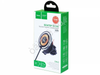 Держатель телефона на воздуховод с беспроводной зарядкой магнитный, черный с прозрачной панелью HOCO CW42 (11шт в уп) Hoco