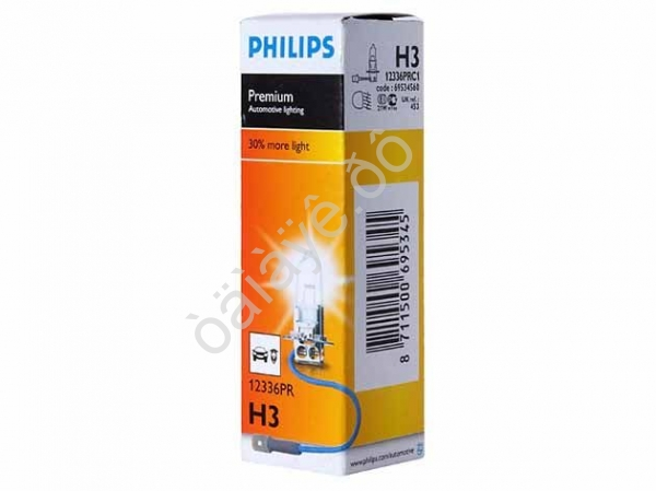 Лампа PHILIPS H3 12V55+30% Pk22s /10/100 Лампа PHILIPS H3 12V55+30% Pk22s /10/100