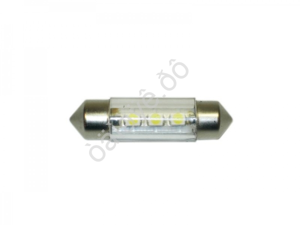 Светодиод 12V T11x36/38 S8,5 3SMD (3,5x2,8) WHITE "Маяк" /10