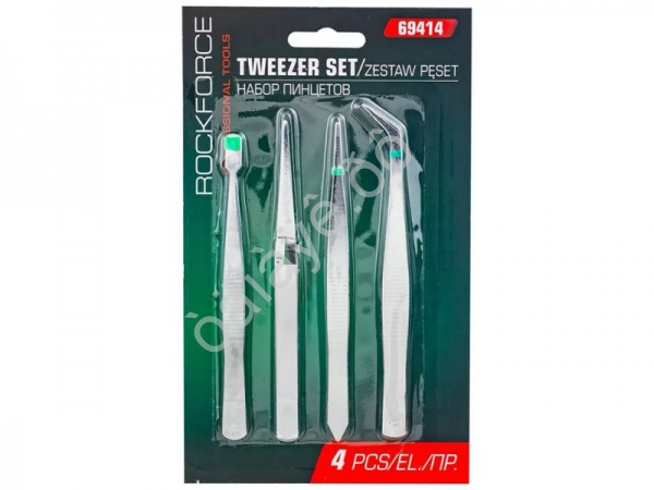 Набор пинцетов ремонтных 4 пр. Rockforce (69414)
