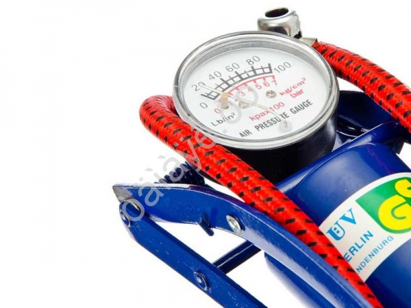 Насос ножной с манометром, металл 23х7см SILAPRO 1/20