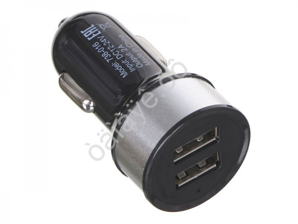 АЗУ в прикуриватель  Typec C, USB, 3.1A, 12/24В пластик /1/6/24