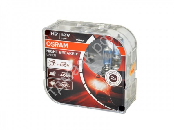 Лампа Osram H7 12V55W+130%  NIGHT BREAKER LASER EURO