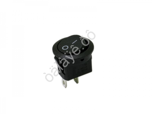 Переключатель 250V 6А (2c) ON-OFF круглый черный1/10 Переключатель 250V 6А (2c) ON-OFF круглый черный1/10