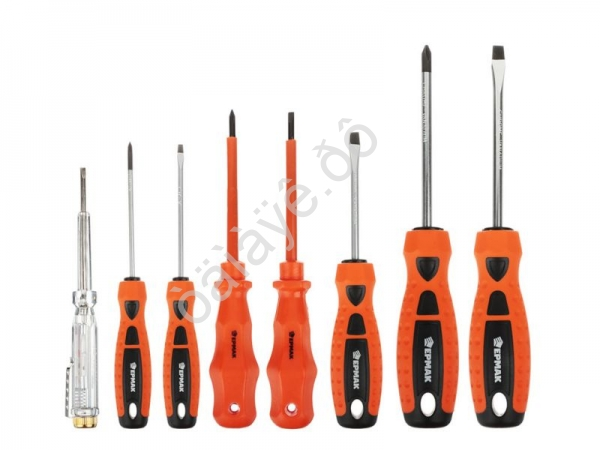 Набор отверток 8шт SL 4*100;6*100;3*75;5*75, PH1*100;PH2*100;PH0*75 + тестер напряж, ЕРМАК Набор отверток 8шт SL 4*100;6*100;3*75;5*75, PH1*100;PH2*100;PH0*75 + тестер напряж, ЕРМАК