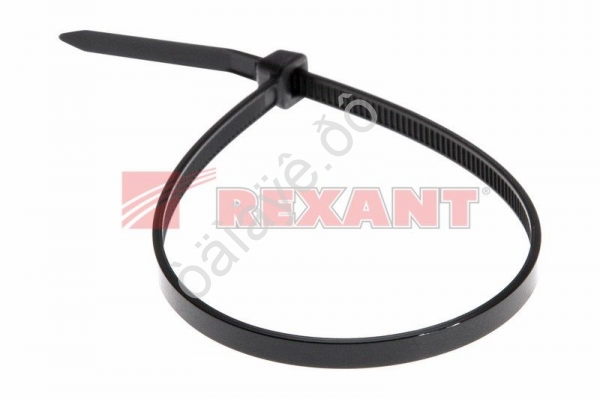 Хомут пластиковый 3,6х300 REXANT черный (в уп.100шт) /1/10/100