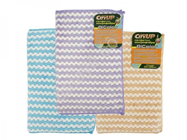 Салфетка Микро-Фибра BiColor СА-185 30*38см (1уп.-3шт) /1/60