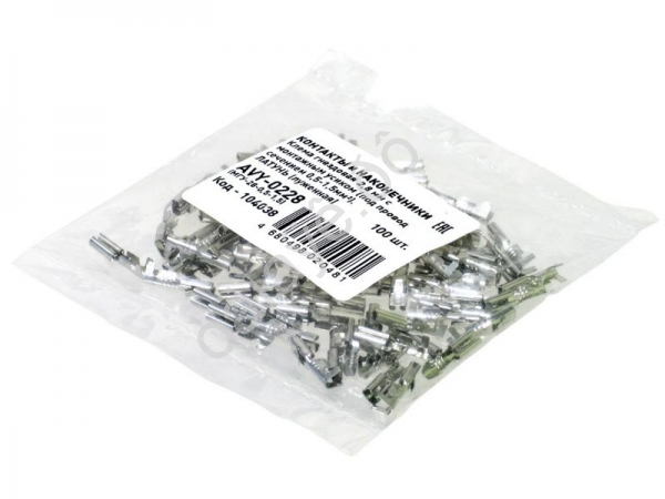 Клемма гнездовая 2,8 мм с монтажным усиком (под провод сечением 0,5-1,5мм), латунь луженная (МАМА) МГУ-28-0,5-1,5 AVY-0228 (100шт) Клемма гнездовая 2,8 мм с монтажным усиком (под провод сечением 0,5-1,5мм), латунь луженная (МАМА) МГУ-28-0,5-1,5 AVY-0228 (100шт)