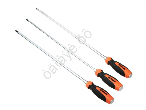 Набор из 3х удлинённых отверток с затыльником под hex: SL8*450мм, PH2*450мм, PH3*450мм ЕРМАК