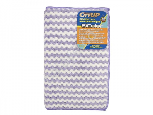 Салфетка Микро-Фибра BiColor СА-187 28*55см (1уп.-3шт) /1/40