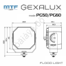 Прожектор светодиодный MTF LIGHT СЕРИЯ GEXALUX 9-32В, 60ВТ, 6500К, 4500ЛМ, шт.