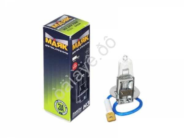Лампа МАЯК H3 24V 70W Pk22s (мин.уп.10шт) 10/800 Лампа МАЯК H3 24V 70W Pk22s (мин.уп.10шт) 10/800