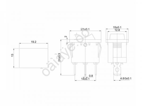 Выключатель клавишный 12V 15А (3с) ON-OFF желтый  с подсветкой  Mini  (RWB-206-1, SC-768)  REXANT