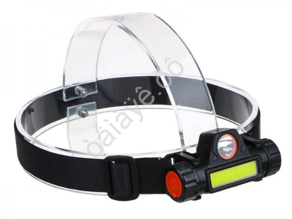Фонарь на голову Ермак  800мАч, 1 COB, 1 LED, 8х3 см, 2 режима, пластик