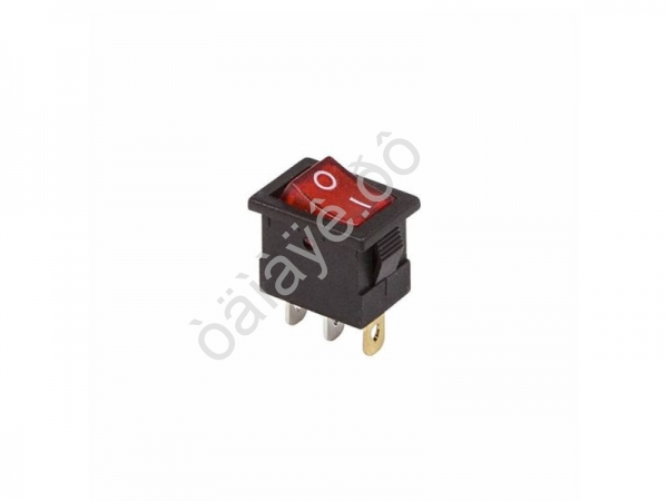 Переключатель 12V 15A (3c) ON-OFF красный с подсветкой Mini/10 Переключатель 12V 15A (3c) ON-OFF красный с подсветкой Mini/10