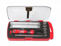 Отвертка реверсивная телескопич-я переставная 2в1с набором бит и головок13пр.(PH1xSL5,PH2xSL6,PZ1xPZ Forsage