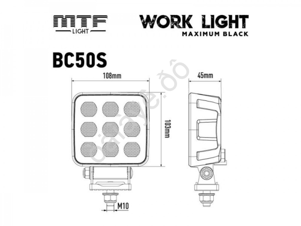 Прожектор светодиодный MTF LIGHT серия MAXIMUM BLACK 12-36V, 50W, 5000lm, ECE R10, квадратный, шт.