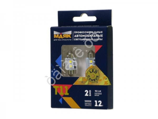 Светодиод 12V T11x31 2SMD(3030) 180° SUPER WHITE CAN06 Светодиод 12V T11x31 2SMD(3030) 180° SUPER WHITE CAN06