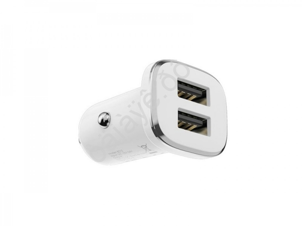 АЗУ в прикуриватель 2хUSB (2,4А), Borofone, белый BZ12 АЗУ в прикуриватель 2хUSB (2,4А), Borofone, белый BZ12
