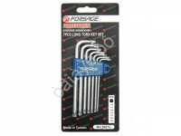 Ключи Г-образные TORX длинные, набор 7пр. (Т10, Т15, Т20, Т25, Т27, Т30, Т40) Forsage