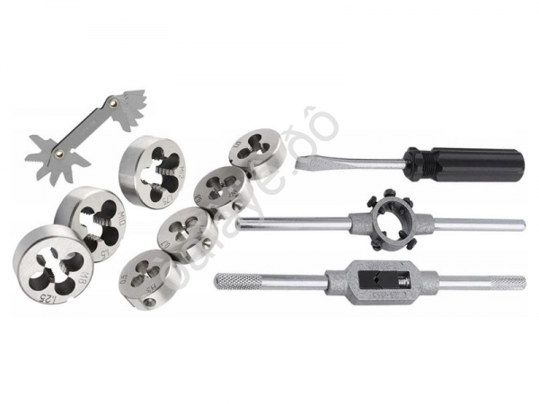 Набор метчиков и плашек 32 пр(Мх0.5,М4х0.7,х0.8,М6х1,М8х1.25,М10х1.5,М12х1.75), в металлическом к  RockFORCE