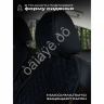 Чехлы на сиденья велюр с закрыт. боками эконом цвет черный/синий