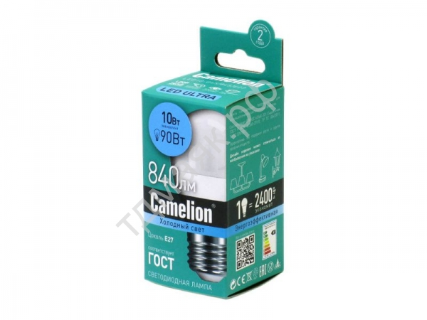Лампа светодиодная "Camelion" LED10-G45/845 E27 10Вт