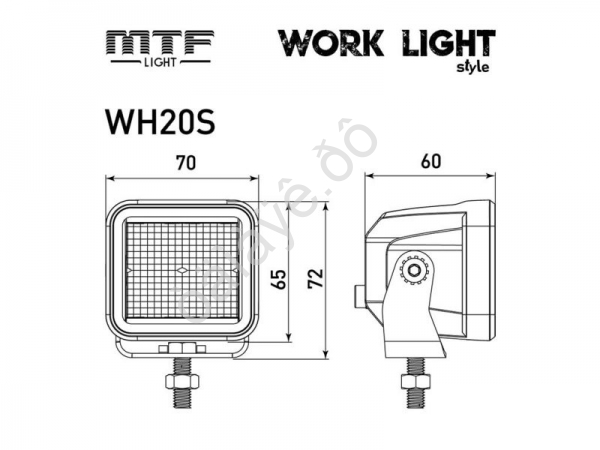 Прожектор светодиодный MTF LIGHT серия STYLE 12-36V, 20W, 1400lm, ECE R10, квадратный, шт.