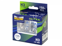 Лампа МАЯК ULTRA H3 12V 55W Pk22s WHITE VISION +150%