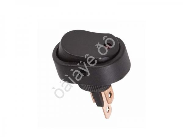 Выключатель клавишный 12V 30А (3с) ON-OFF черный ОВАЛ с красной LED подсветкой (RWB-523, ASW-20D)  REXANT