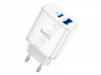 СЗУ 220В,  1хType-C (20W)+1USB3.0 Quick Charger, белый HOCO C105A (13шт в уп) Hoco