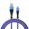 USB кабель Type-C, спиральный, ткан оплётка, 1м, 2А, FORZA /1/10