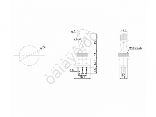 Тумблер 12V 20А (3c) ON-OFF однополюсный с красной подсветкой (ASW-13D) REXANT Тумблер 12V 20А (3c) ON-OFF однополюсный с красной подсветкой (ASW-13D) REXANT