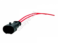 Колодка (разъем) штырьевой 2 контактный, провода 0,5 мм². Для GAZ; IVECO; LADA; UAZ AVY-0188 /10