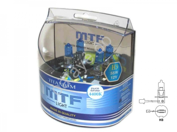 Набор ламп MTF H3 12V55W Titanium 4400K (Корея) Набор ламп MTF H3 12V55W Titanium 4400K (Корея)