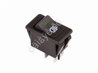Выключатель клавишный 12V 35А (4с) ON-OFF  с зеленой LED подсветкой  (ASW-17D)  REXANT