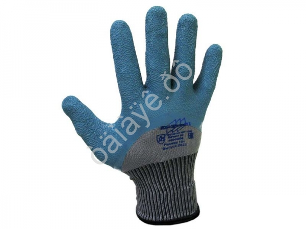 Перчатки прорезиненные с текстурой (серо-зеленые)  /12