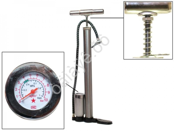 Насос ручной с манометром хромированный(1890)  /1/20