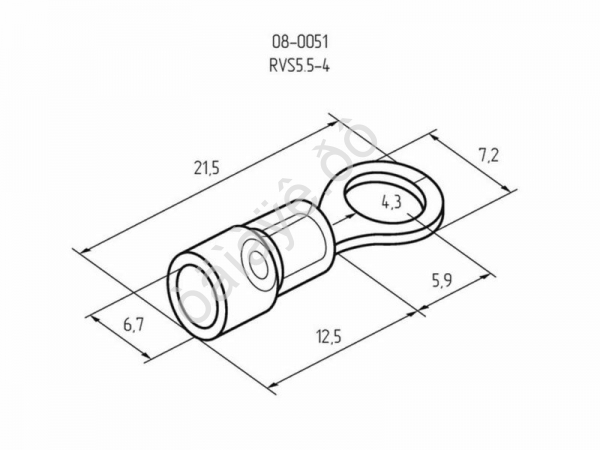 Клемма с изол. кольцо REXANT Ø4,3мм 4-6мм VR5,5-4 (100шт)