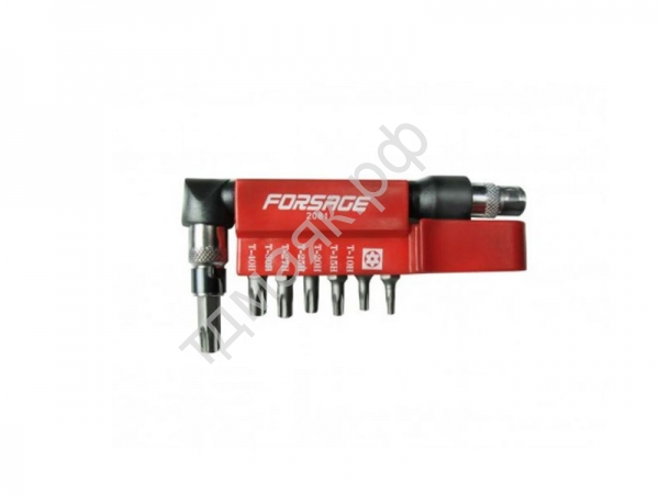 Набор бит-TORX 1/4" с Г-обр. держателем 8пр. Forsage