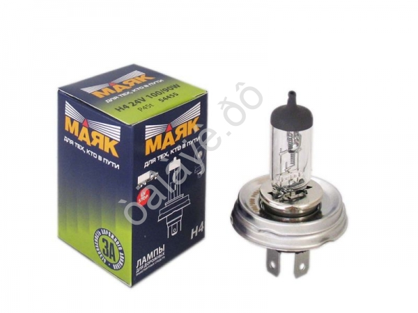 Лампа МАЯК H4 24V100/90W P45t   (мин.уп.10шт) 10/100/400