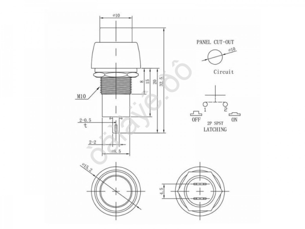 Кнопка 250v 1A(2c) ON-OFF красная Micro/10 Кнопка 250v 1A(2c) ON-OFF красная Micro/10