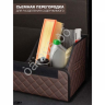 Органайзер в багажник из эко-кожи, цвет коричневый с коричневой строчкой ромб (размеры 70*30*30см)